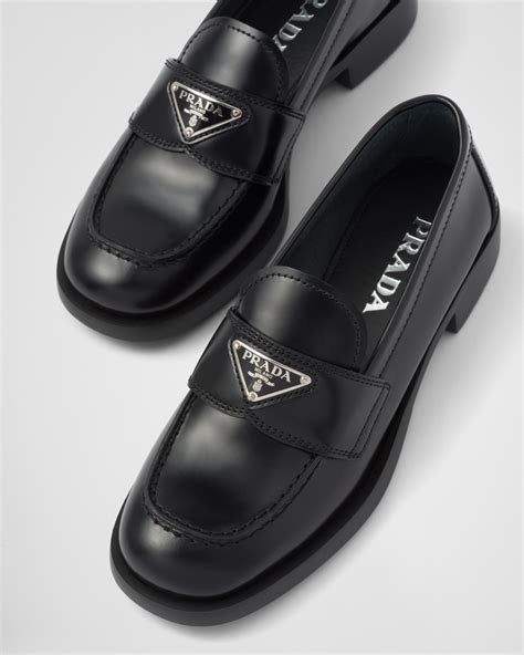 womens prada driving loafers|unlined brushed leather loafers Prada.